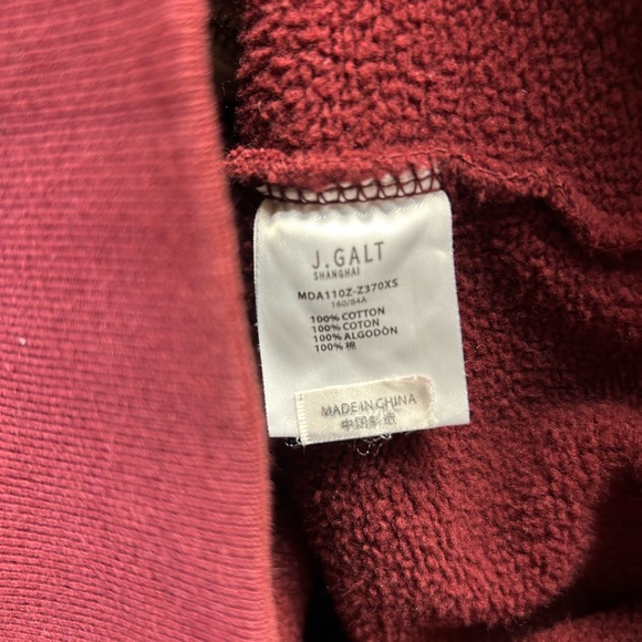 Brandy Melville San Francisco Burgundy Zip-Up Hoodie - Picture 3 of 3